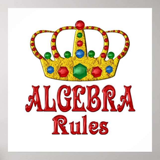 Póster Reglas de ALGEBRA (Frente)