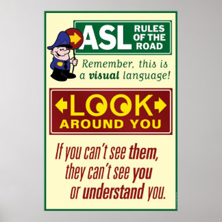 Póster Reglas de ASL de la carretera. Un poster.