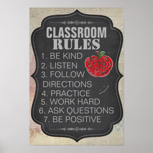 Póster Reglas de aula (Frente)