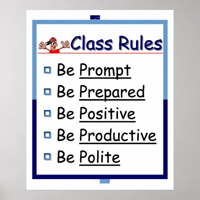 Póster Reglas de Aula: 5 P (Frente)