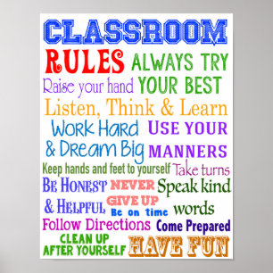 Póster Reglas de aula, regalo de profesor, regalo educati