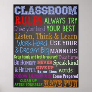 Póster Reglas de aula, regalo de profesor, regalo educati