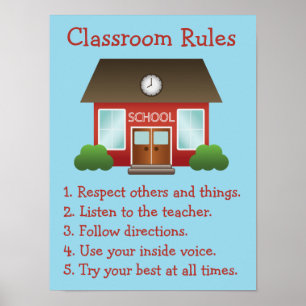Póster Reglas de aulas de Personalizado de edificio de es
