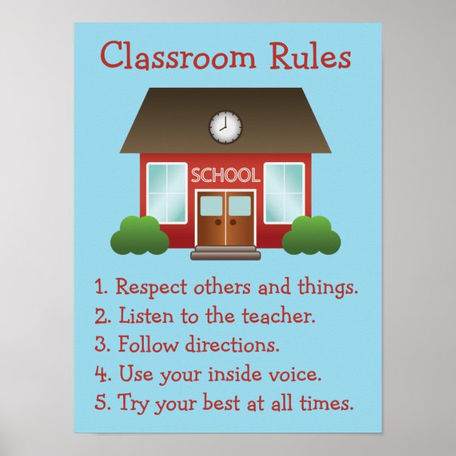 Póster Reglas de aulas de Personalizado de edificio de es (Frente)