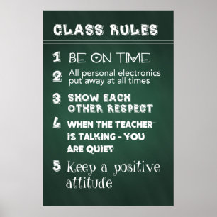 Póster Reglas de clase