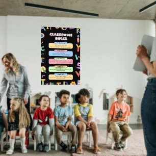 Póster Reglas de clase de personalizado colorido profesor