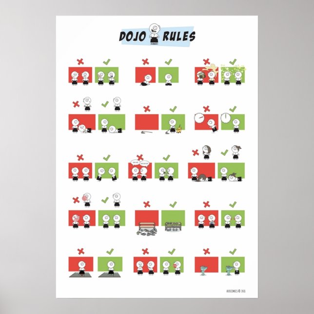 Póster Reglas de Dojo de Aikido (Frente)