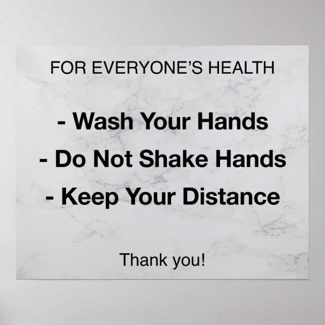 Póster Reglas de estado | Prevención de enfermedades (Frente)