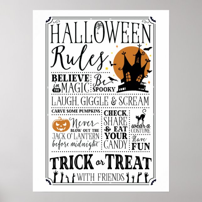 Póster Reglas de Halloween (Frente)