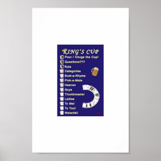 Póster Reglas de juego de bebidas de la Copa del Rey