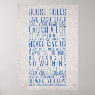 Póster Reglas de la casa
