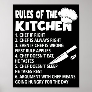 Póster Reglas De La Cocina Del Chef