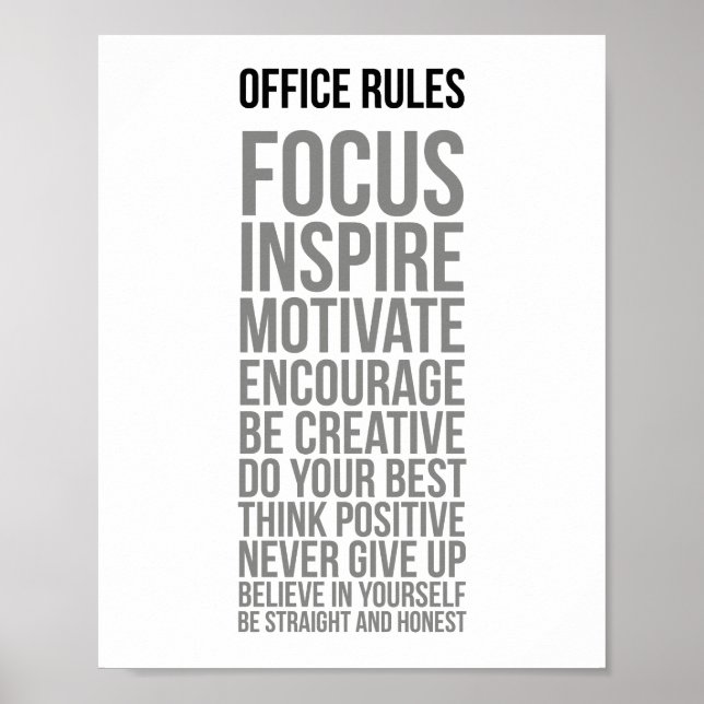Póster Reglas de Office (Frente)