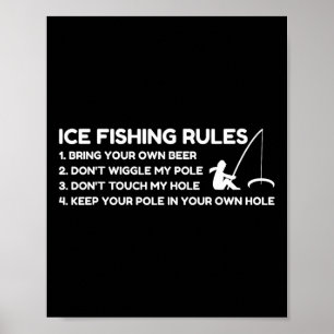 Póster Reglas de pesca en hielo divertidas