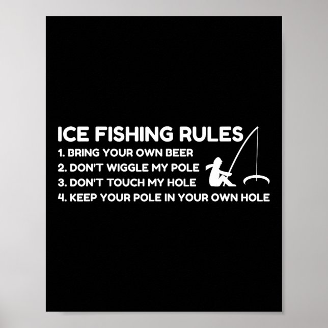 Póster Reglas de pesca en hielo divertidas  (Frente)