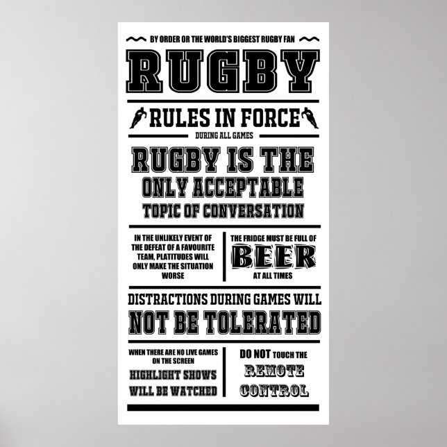 Póster Reglas De Rugby En Vigor - Gran Poster (Frente)