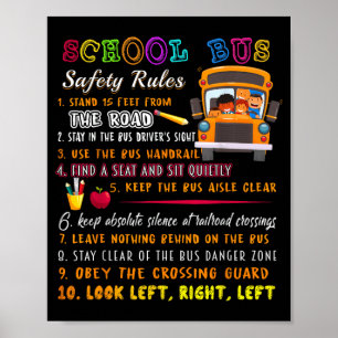 Póster Reglas de Seguridad del Autobús Escolar