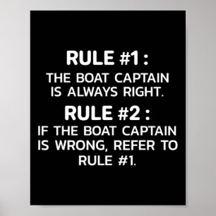 Póster Reglas del Capitán de Barco Divertido Barco