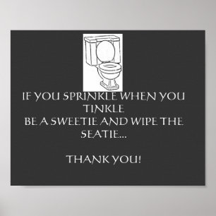 PÓSTER REGLAS DEL CUARTO DE BAÑO DEL RETRETE