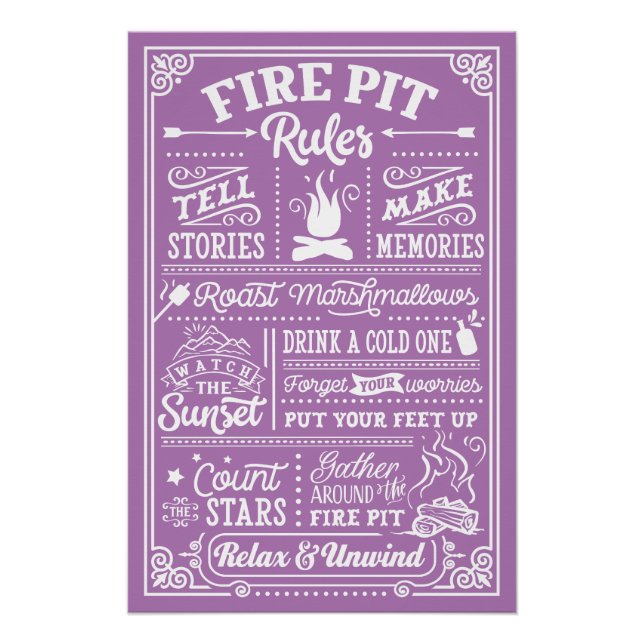 Póster Reglas del Fuego - beige (Anverso)