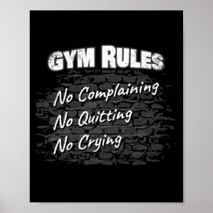 Póster Reglas del Gimnasio: Sin quejarse de dejar de llor