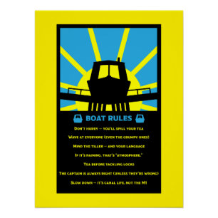 Póster Reglas divertidas para barcos estrechos