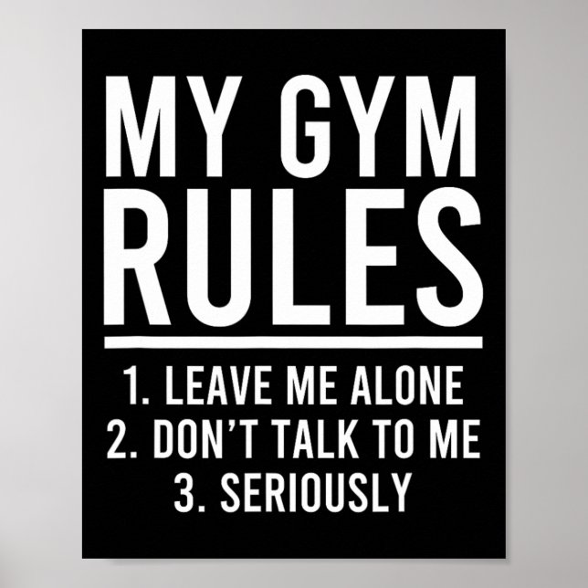 Póster Reglas divertidas para mi gimnasio (Frente)