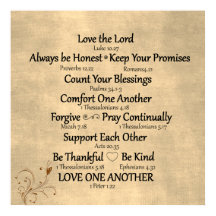 Reglas familiares con versos de la Biblia