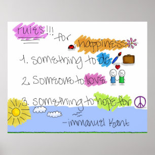 Póster Reglas para la felicidad - Immanuel Kant