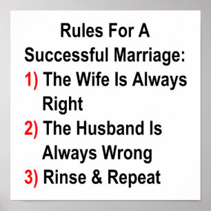 Póster Reglas Para Un Matrimonio Exitoso
