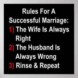 Póster Reglas Para Un Matrimonio Exitoso
