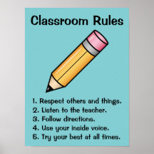 Reglas personalizadas de la clase con lápiz de dib