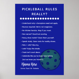 Póster Reglas Personalizadas de Pickleball Edición SARÁST