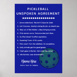 Póster Reglas Personalizadas de Pickleball NO DICHAS