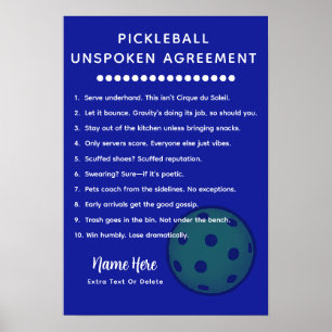 Póster Reglas Personalizadas de Pickleball NO DICHAS
