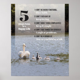 Póster Reglas simples para una vida feliz