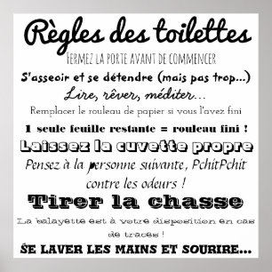 Póster Règles des reettes