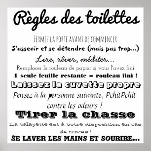 Póster Règles des reettes