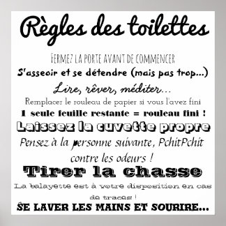 Póster Règles des reettes