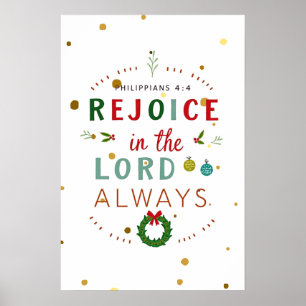 Póster Regocijarse En El Señor Siempre Los Navidades Pare