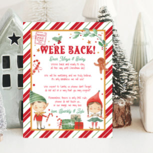 Póster Regresamos Navidades Elf Elves Carta