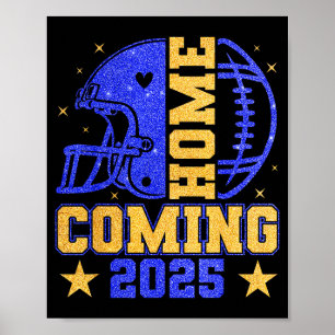 Póster Regreso a casa 2025 Hoco Fútbol Mama Chica Azul Or