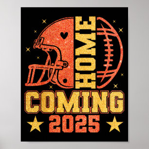 Póster Regreso a Casa 2025 Hoco Fútbol Mama Chica Naranja