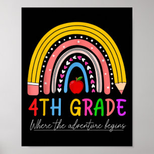 Póster Regreso a la Escuela Arcoíris 4to Grado Donde Comi