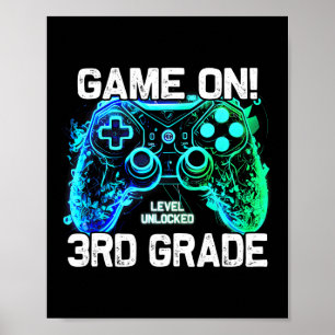 Póster Regreso a la escuela chico de 3er grado jugador pr