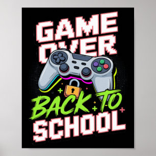 Póster Regreso a la escuela controlador de jugador divert