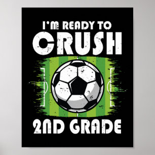 Póster Regreso a la escuela primer día de fútbol para niñ