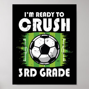 Póster Regreso a la escuela primer día de niños de fútbol