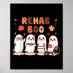 Póster Rehab Boo Halloween Diversión Fantasma Terapia Fís