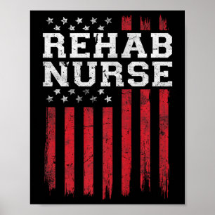 Póster Rehab Enfermera Bandera Estadounidense Patriota Es